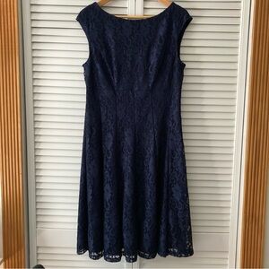 Lauren by Ralph Lauren Elegant Navy Lace Dress